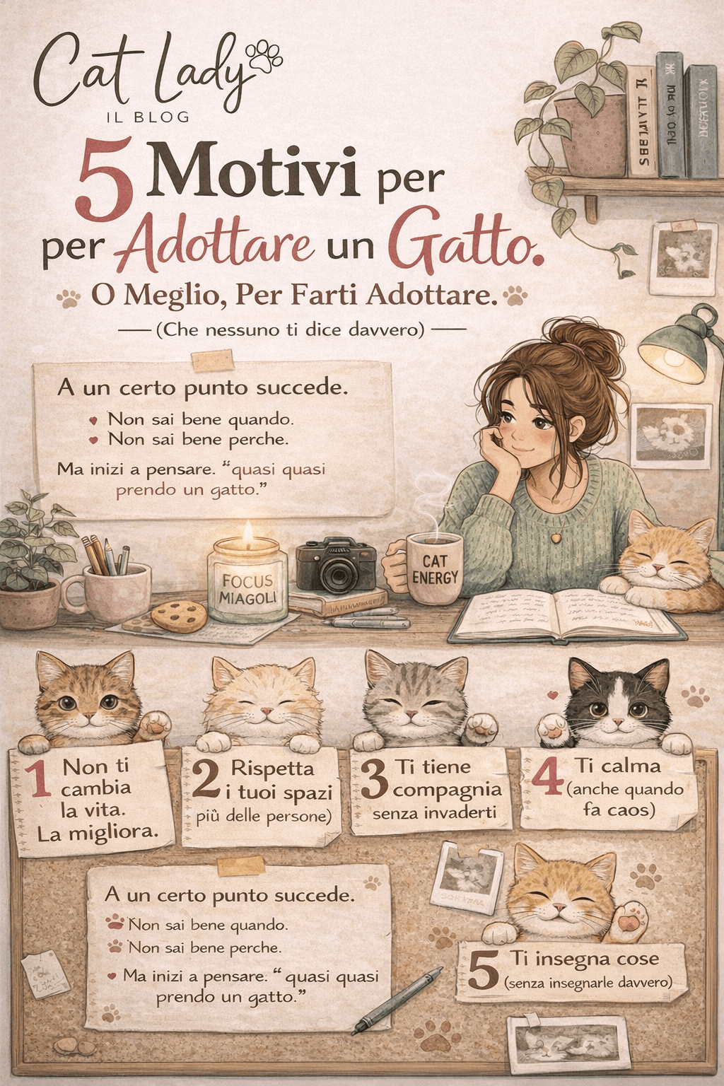 5 Motivi per Adottare un Gatto. O Meglio, Per Farti&nbsp;Adottare.