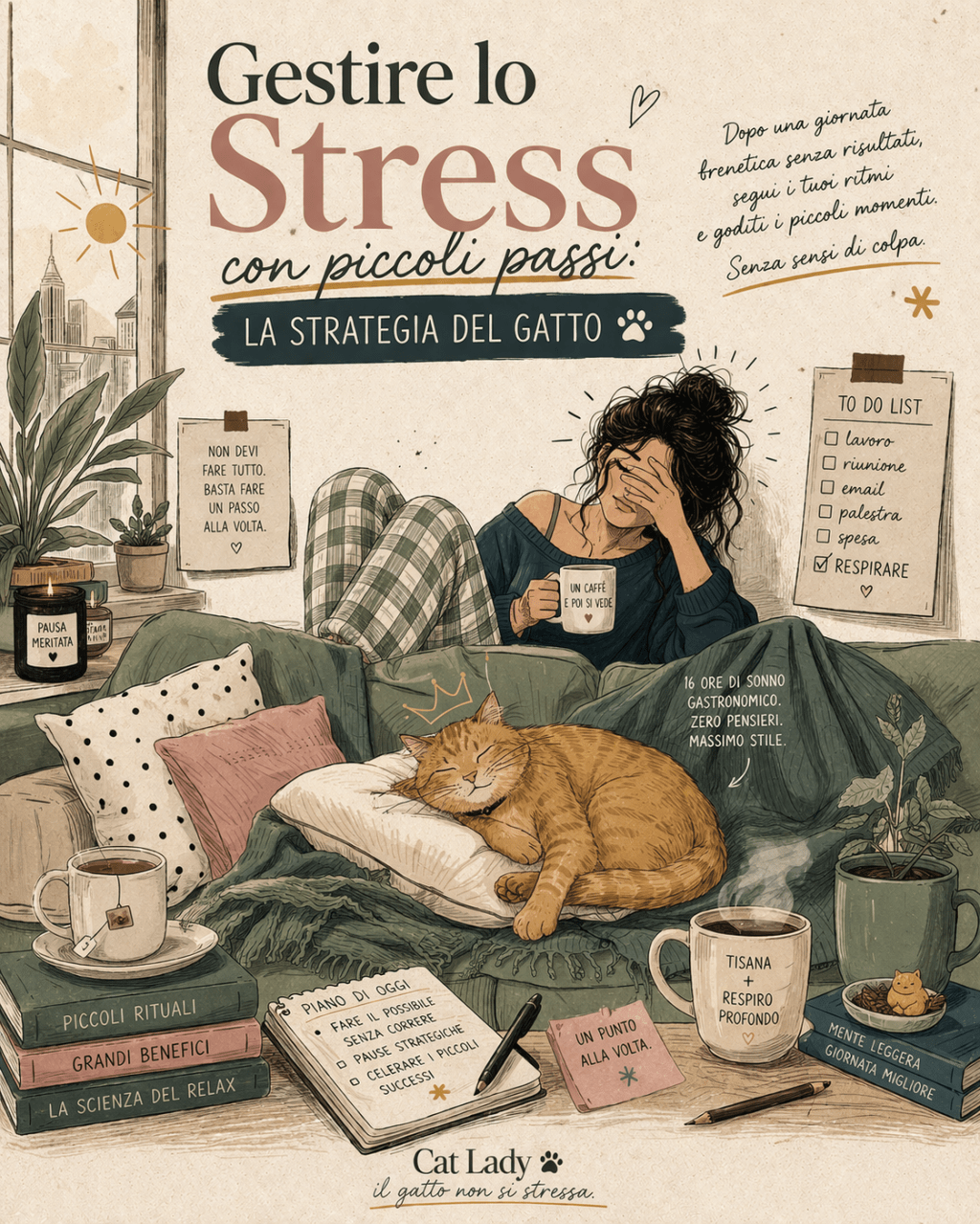 Gestire lo Stress con Piccoli Passi: La Strategia del&nbsp;Gatto